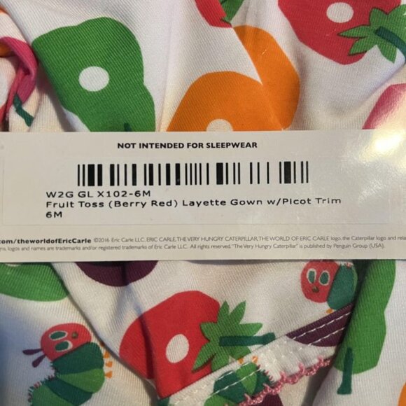 Eric Carle "Fruit Toss" Layette Gown ~ New with tags - Picture 6 of 6